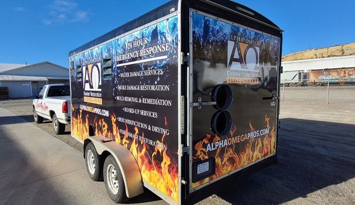 Alpha Omega Disaster Restoration service truck