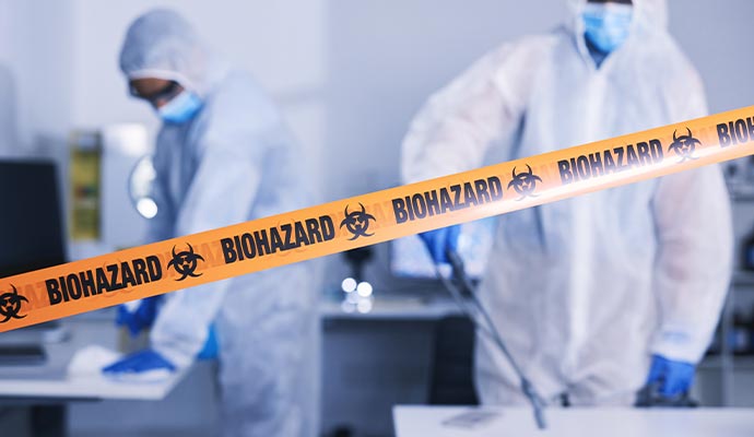 Biohazard cleanup tape