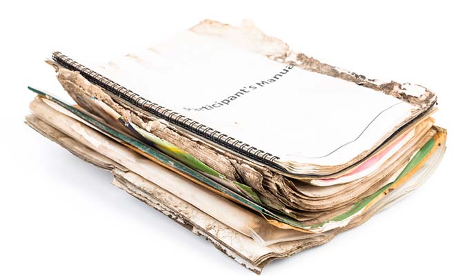 documents damaged by flood water