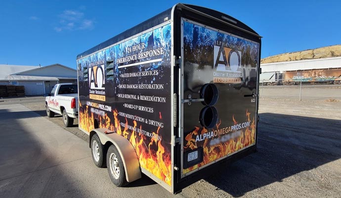 Alpha Omega Disaster Restoration service truck