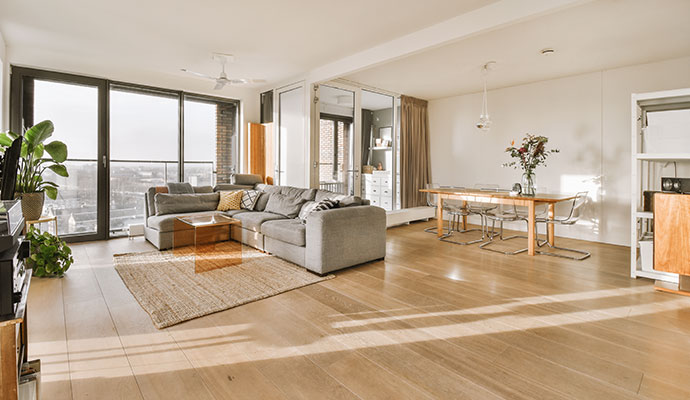 Clean modern living room