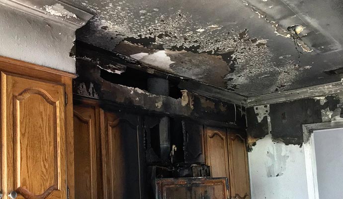 Signs of hidden soot damage kitchen