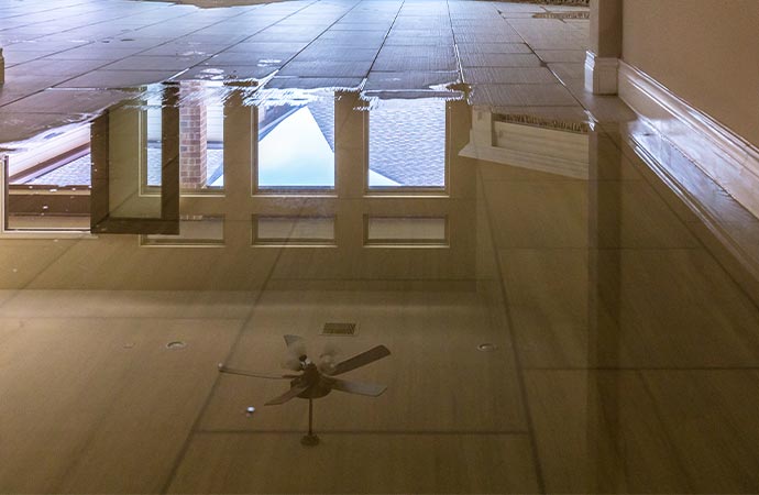 Flooded basement cleanup service