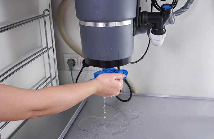leaky garbage disposal