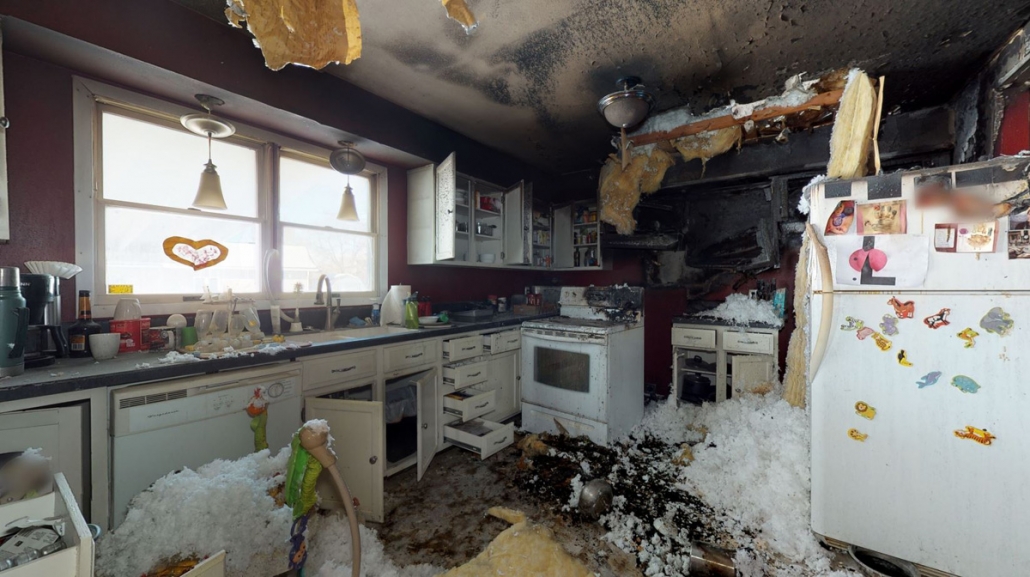Fire Damaged Kitchen