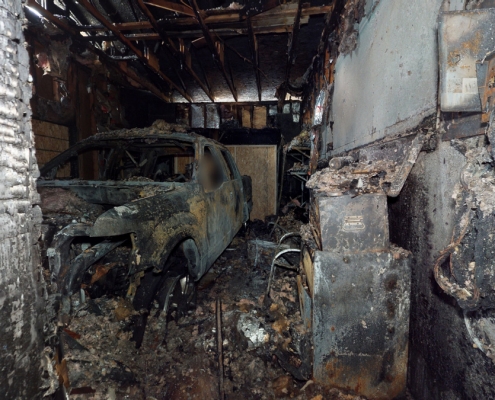 Fire Damaged Garage