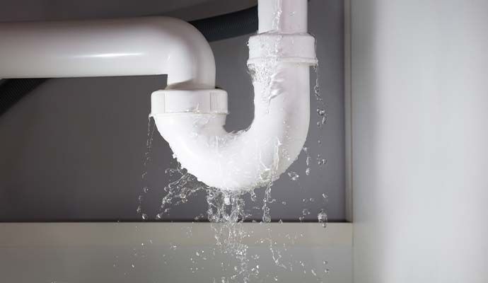 Leaking plumbing pipe