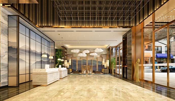 Modern hotel lobby interior