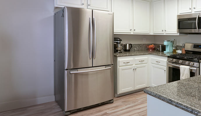 refrigerator in kitchen