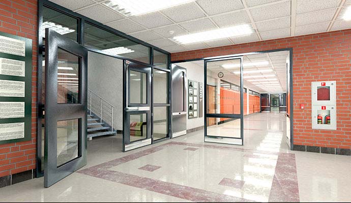 School hallway interior