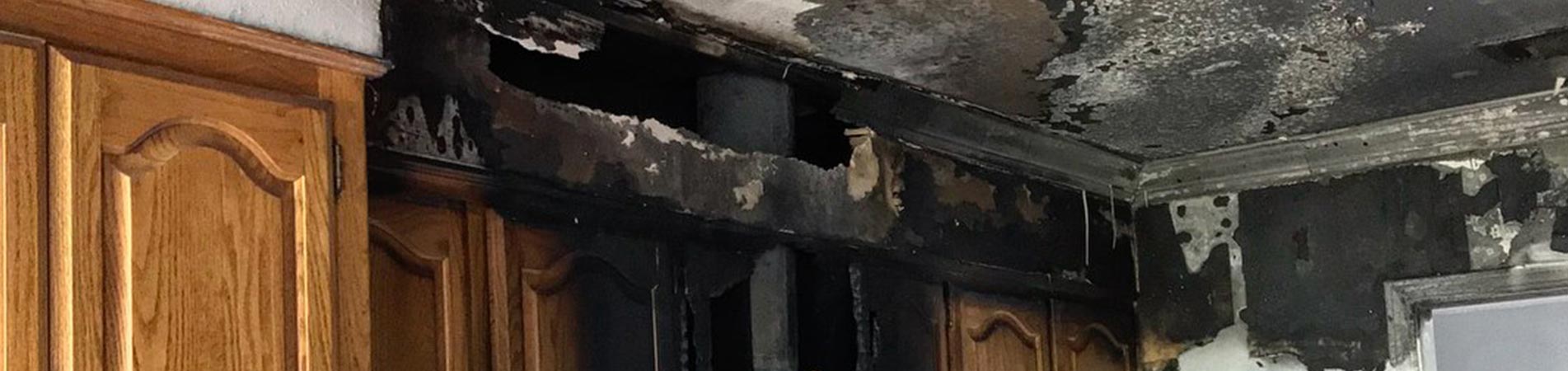 smoke damaged room