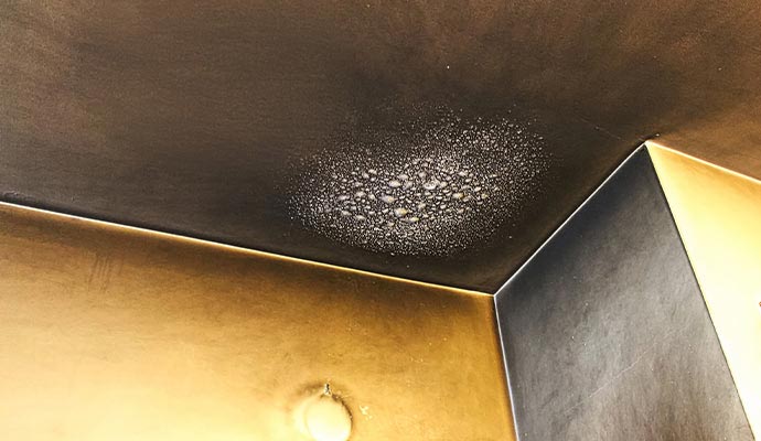 Soot damaged ceiling