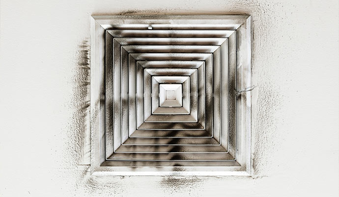 Sooty ceiling air vent