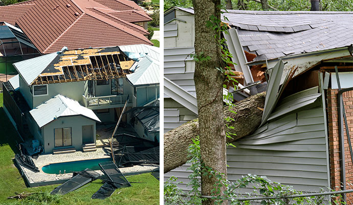 Storm damage collage
