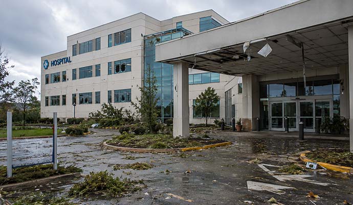 Storm damaged hospital