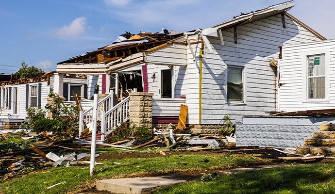 Storm damaged property