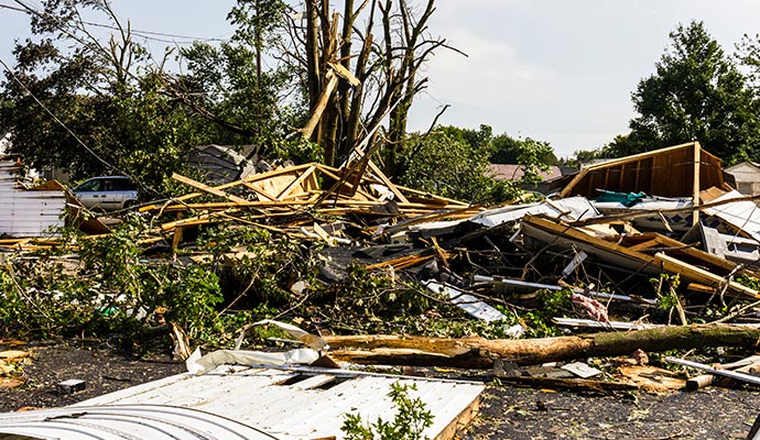 Storm damaged property