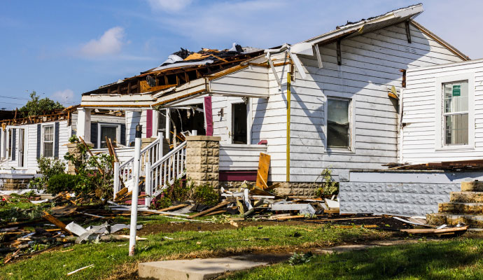 Tornado damaged property
