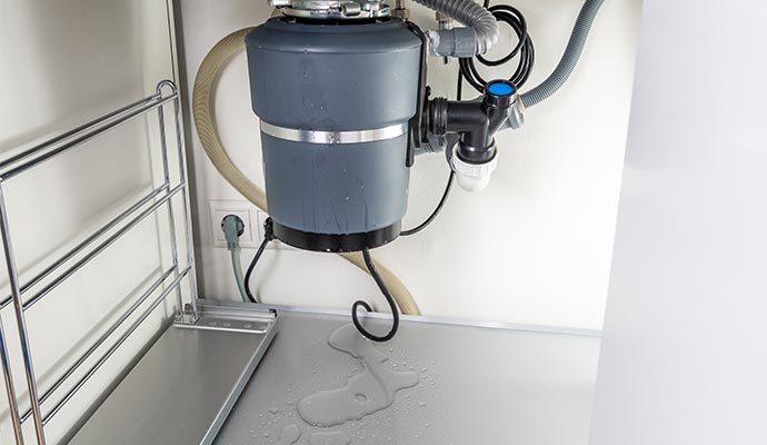 Leaked garbage disposal unit
