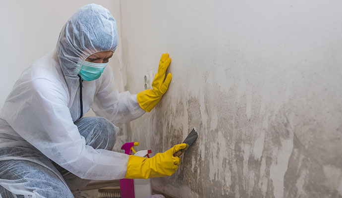 Professional removing mold from wall