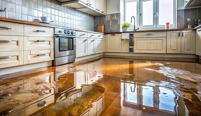 Water damage due to clogged drain