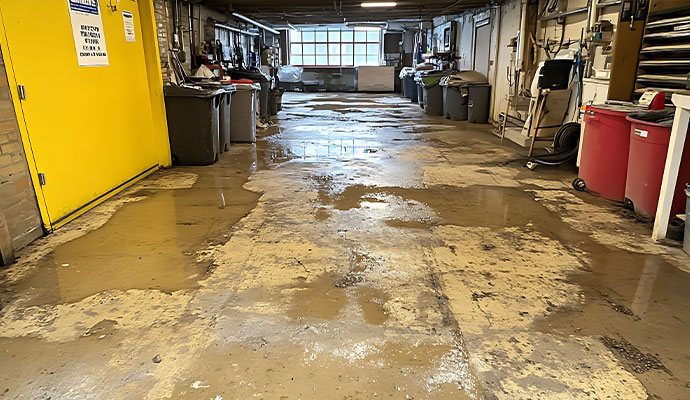 Water damaged garage