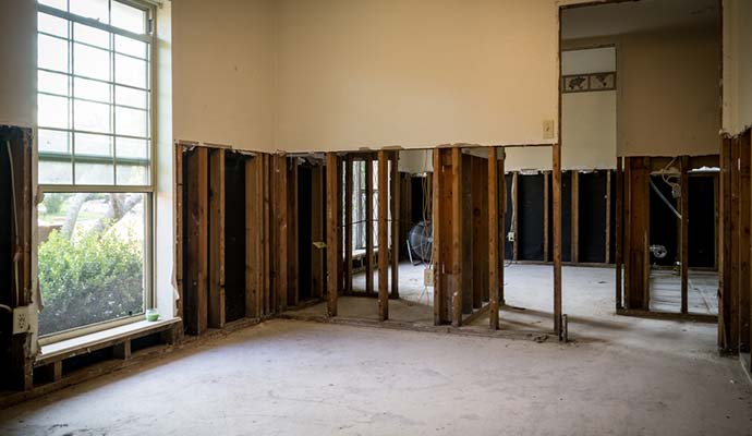 water damaged clean up