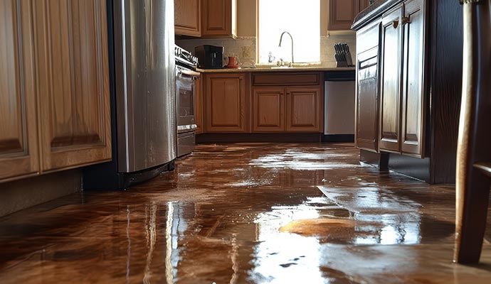Water damaged kitchen